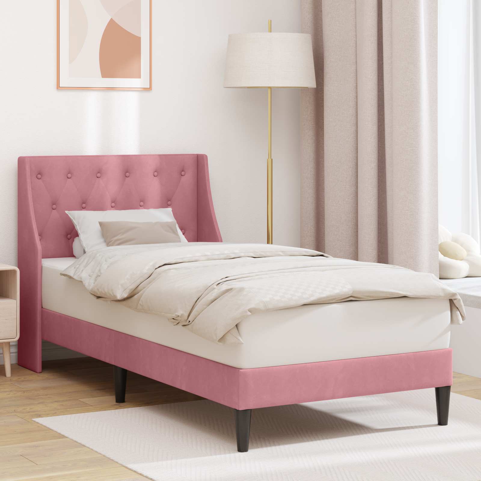 Bedframe met hoofdeinde Roze 80 x 200 cm Fluweel