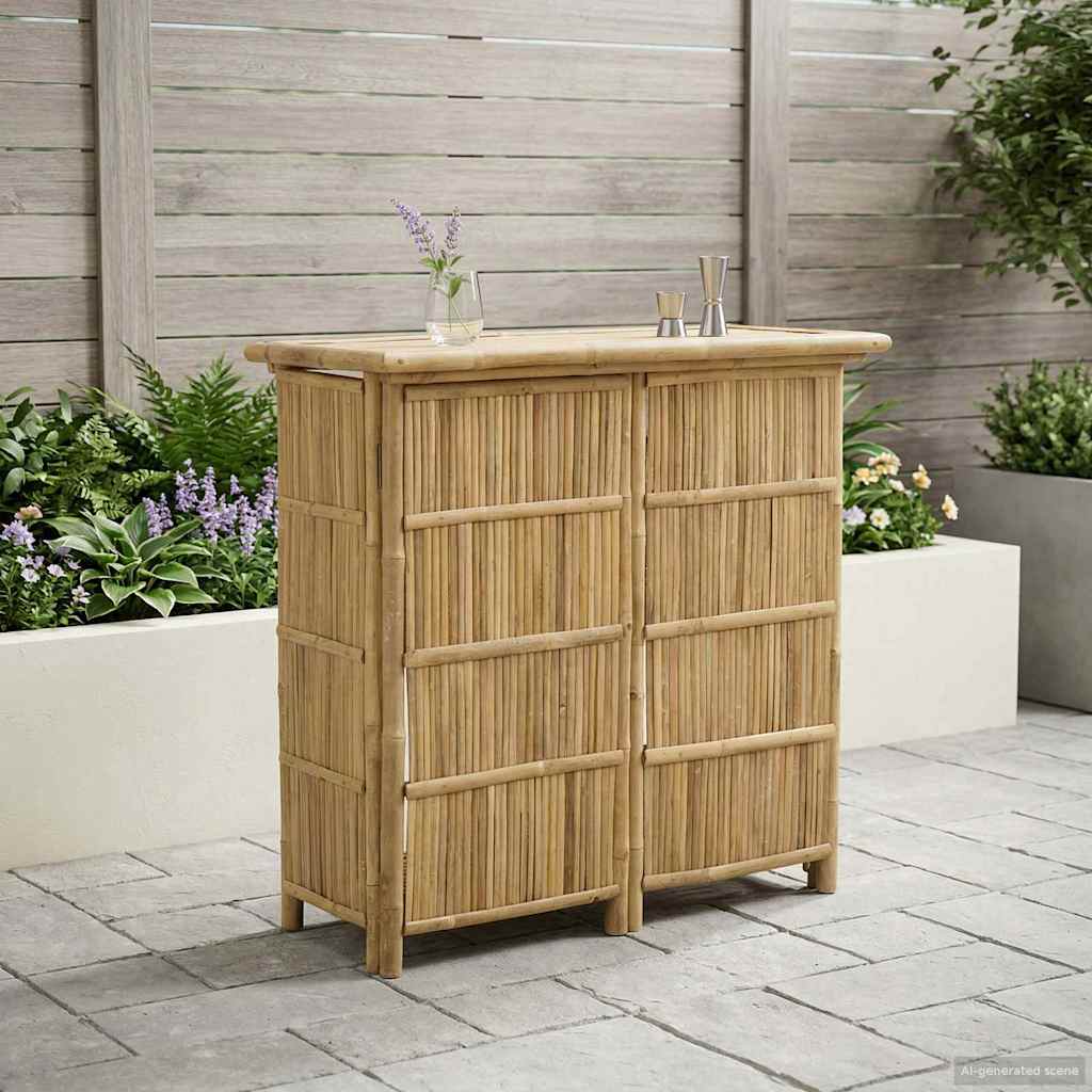 Buiten Bartafel Naturel 115 x 55 x 105 cm Bamboe – afbeelding 1