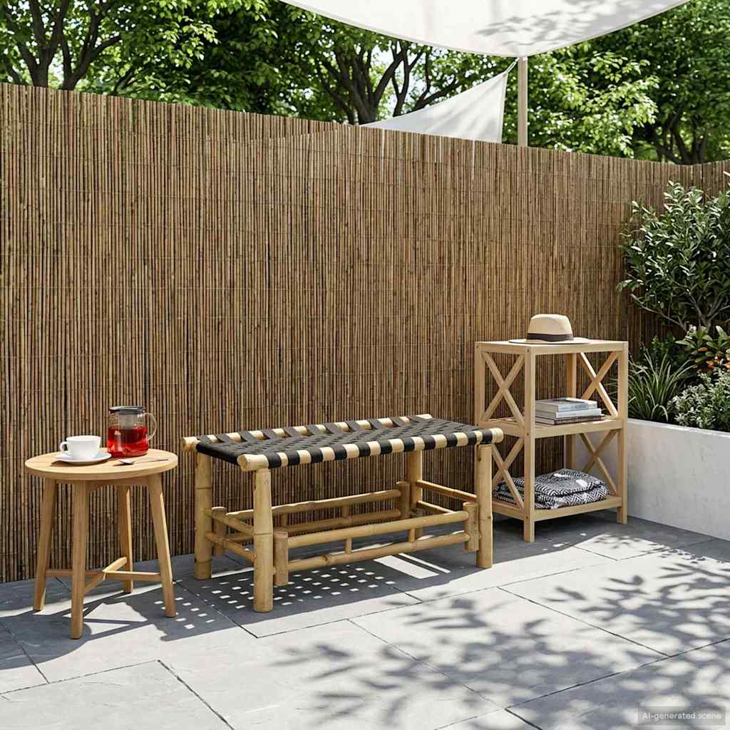 Tuinbank Naturel 80 x 38 x 40 cm Bamboe – afbeelding 1