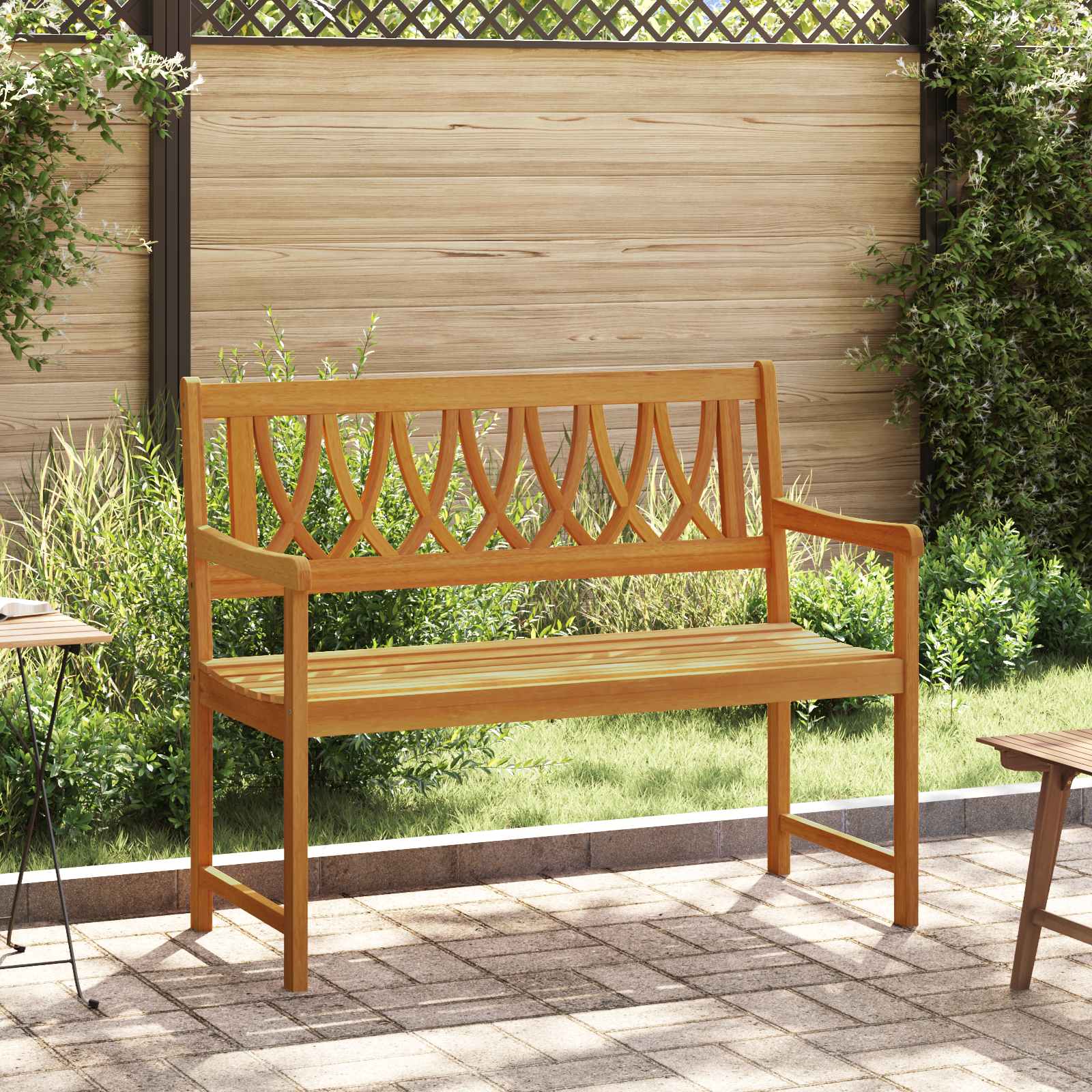 Tuinbank Naturel 110 x 55,5 x 90 cm Massief Acaciahout – afbeelding 1