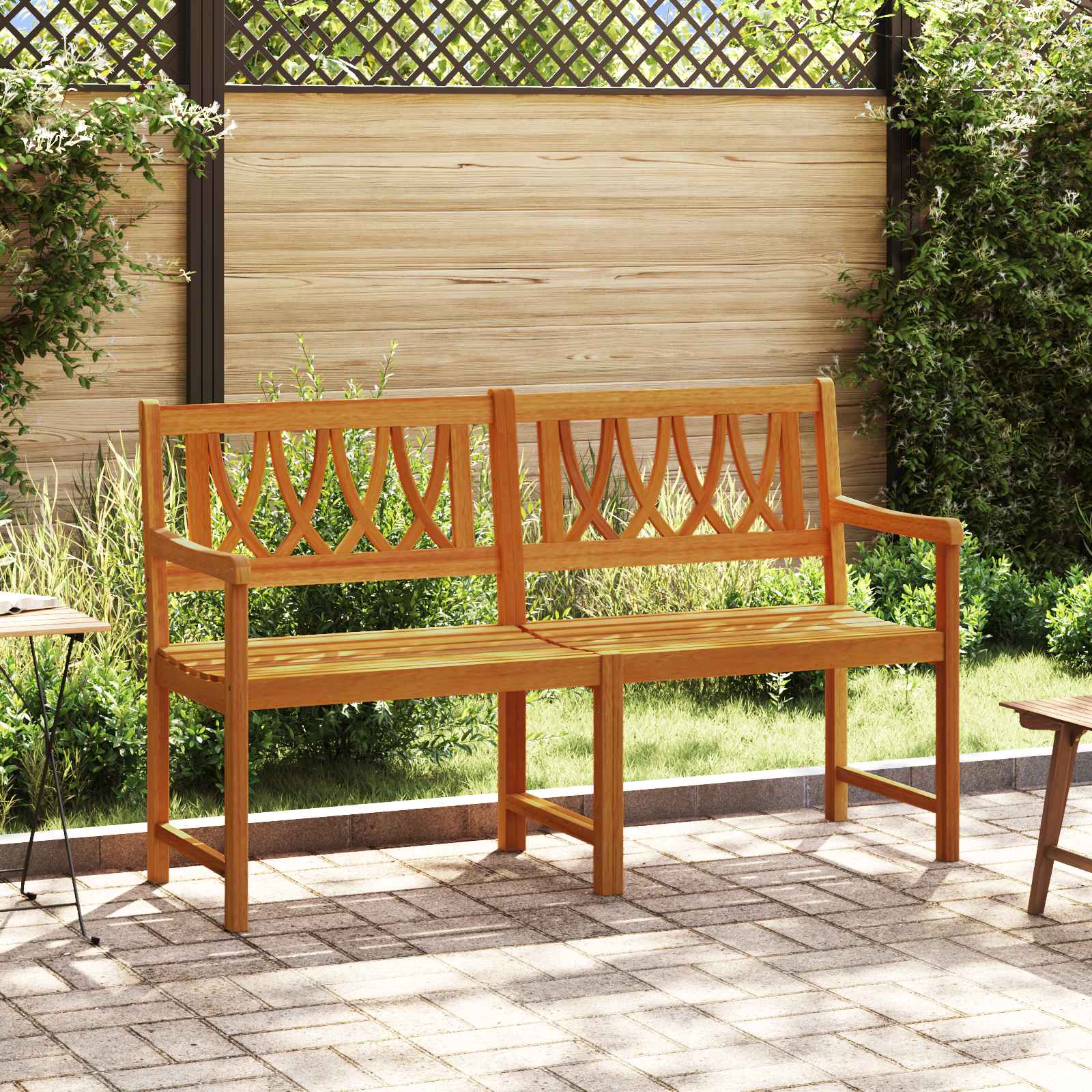 Tuinbank Naturel 150 x 55,5 x 90 cm Massief Acaciahout – afbeelding 1