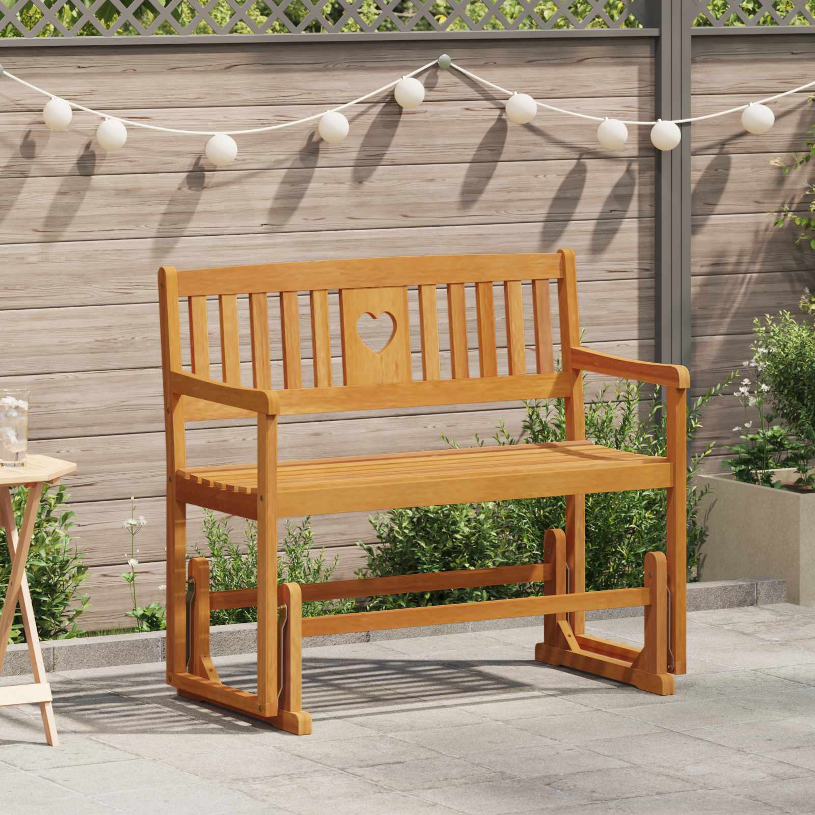 Tuin Glider Bank Naturel 110 x 59 x 97 cm Massief Acaciahout – afbeelding 1