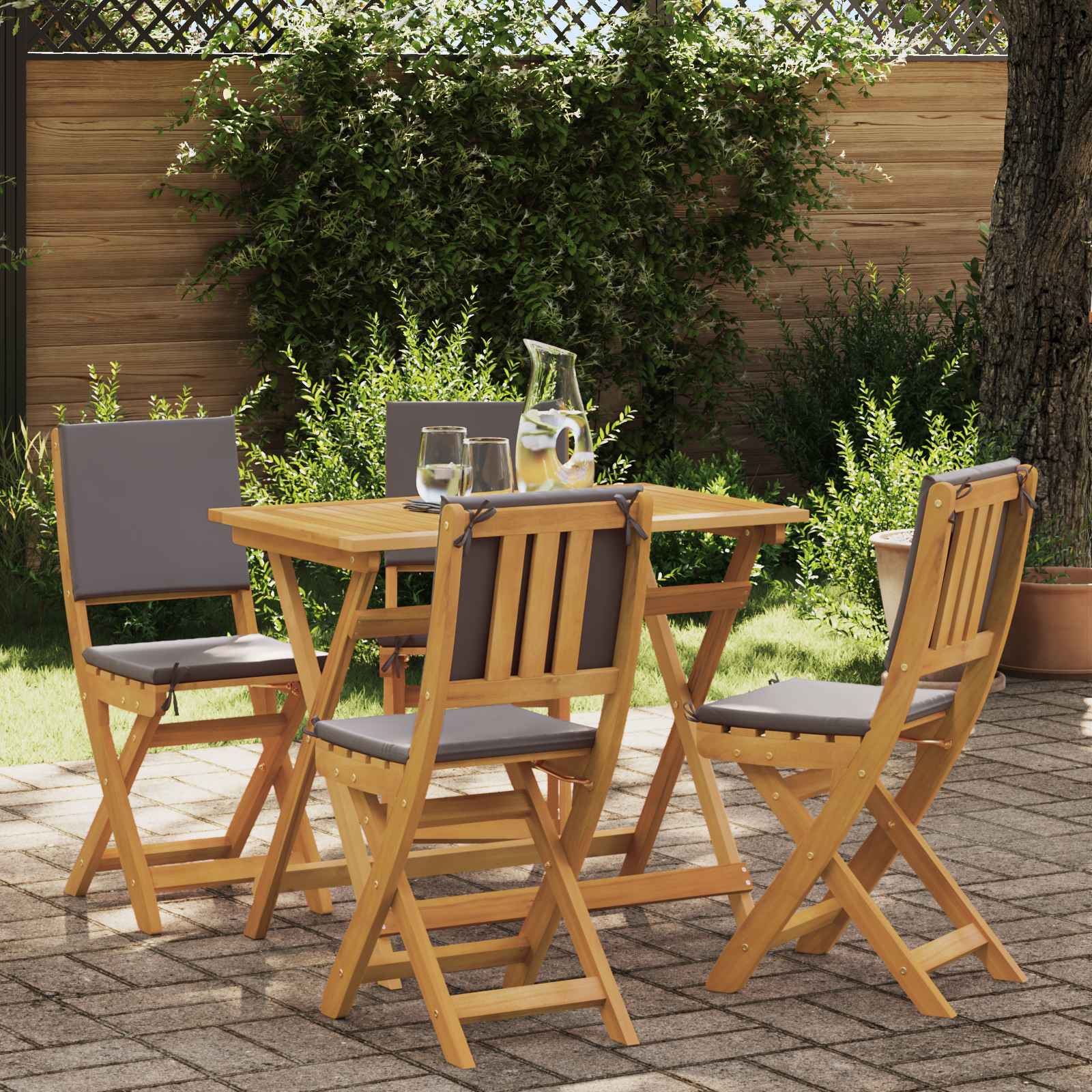 Bistrostoelen voor buiten 4 pcs Donkergrijs 38 x 46 x 85 cm – afbeelding 1