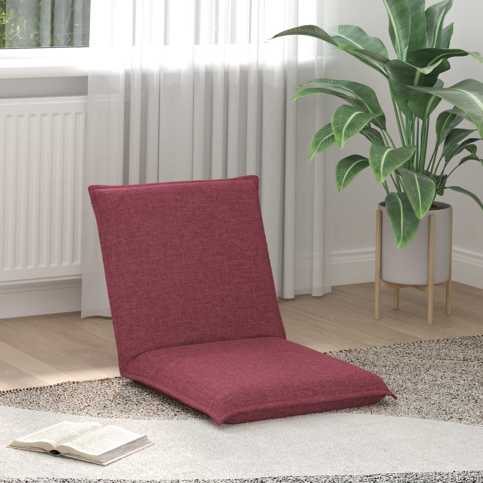Vloerstoel Wijnrood 54 x 64 x 59 cm Stof – afbeelding 1