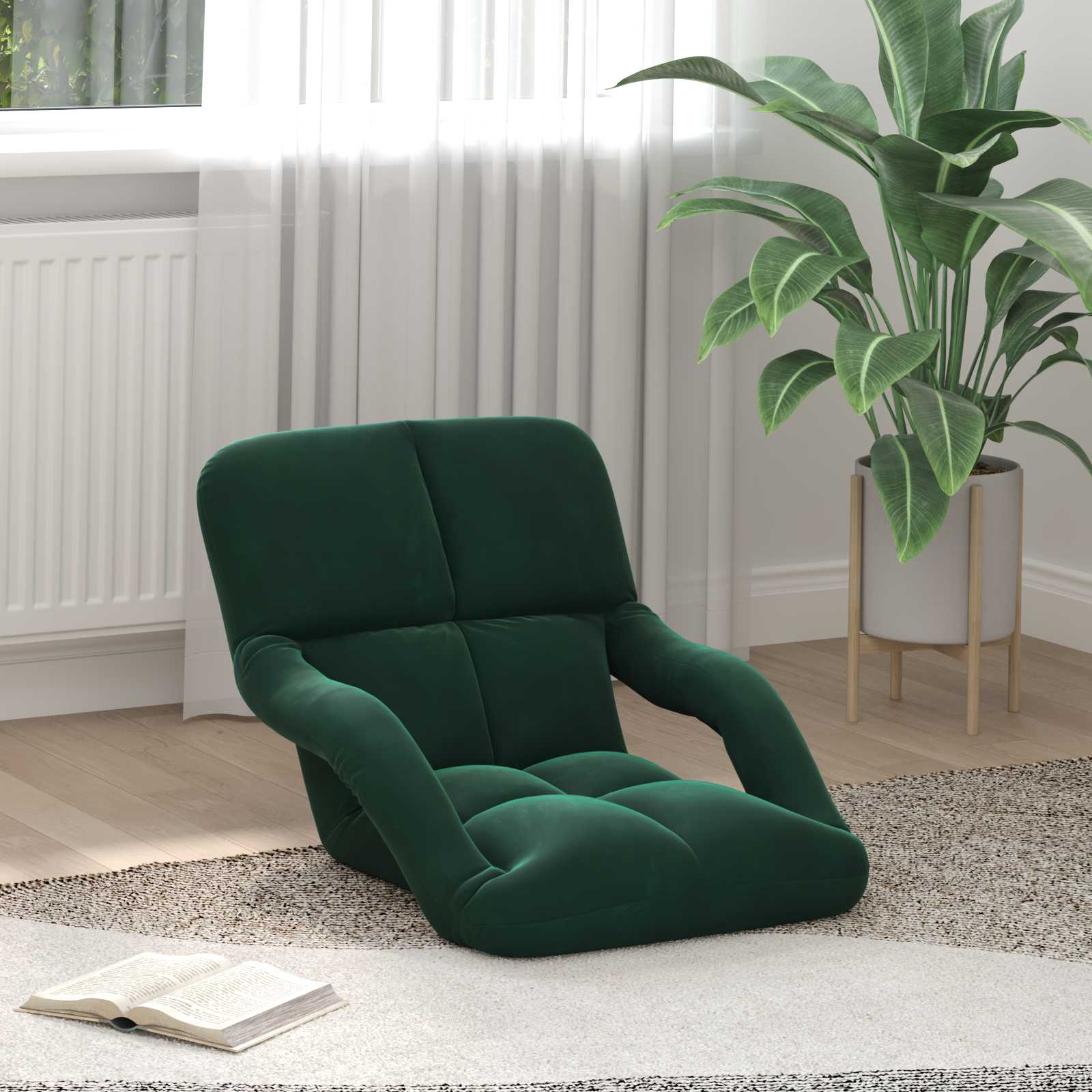 Vloerstoel Donkergroen 58 x 62 x 58 cm Fluweel