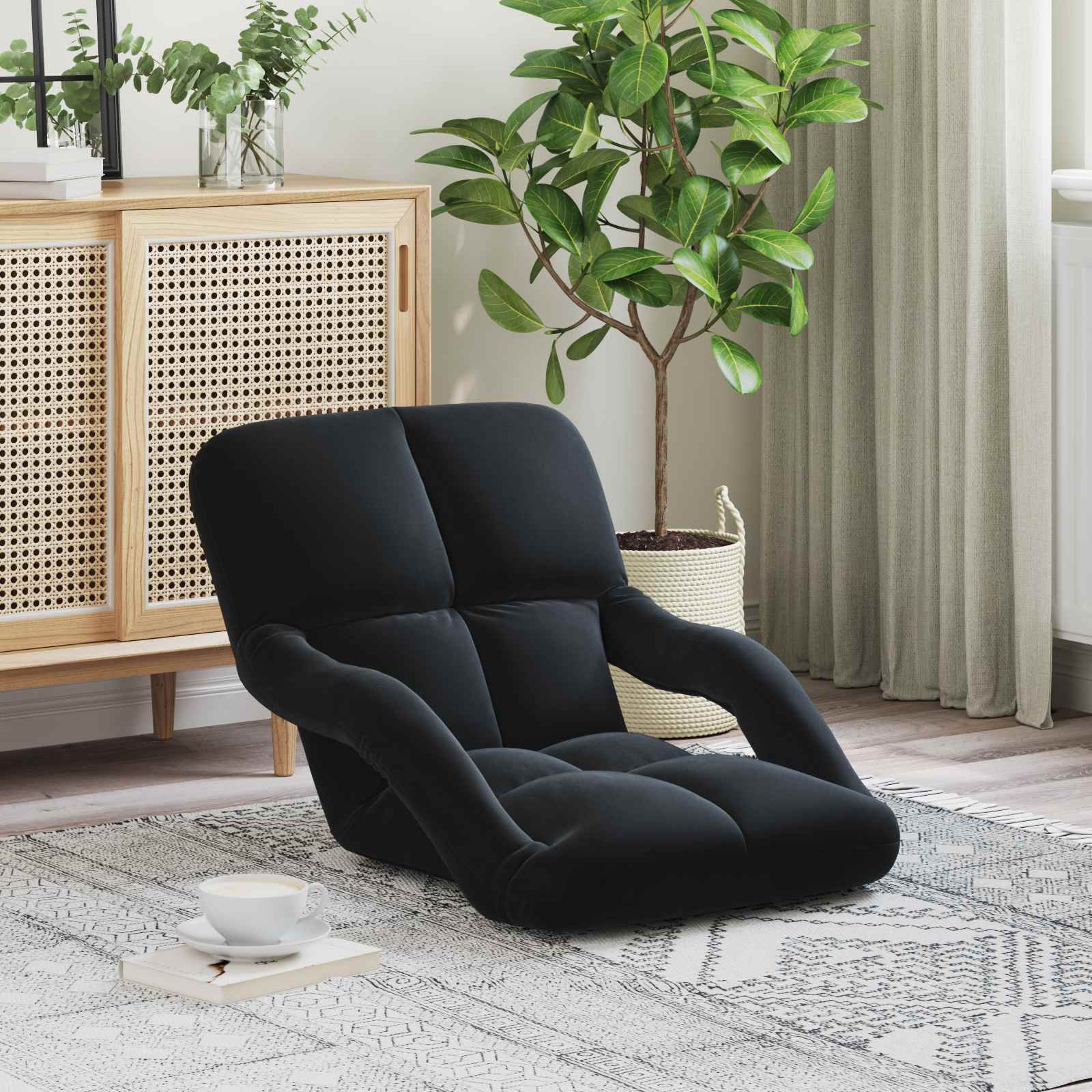 Vloerstoel Zwart 58 x 62 x 58 cm Fluweel