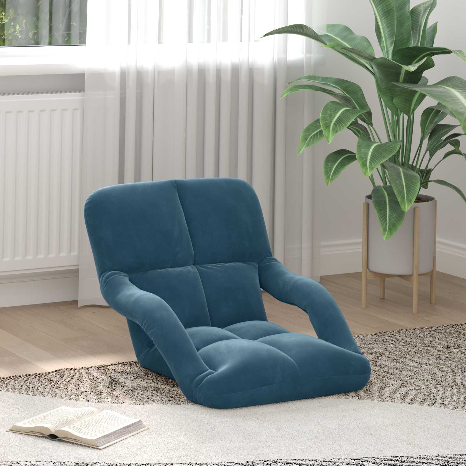 Vloerstoel Blauw 58 x 62 x 58 cm Fluweel