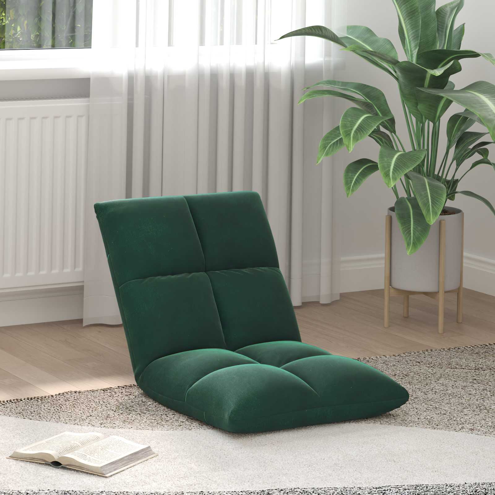 Vloerstoel Donkergroen 50 x 61 x 57 cm Fluweel