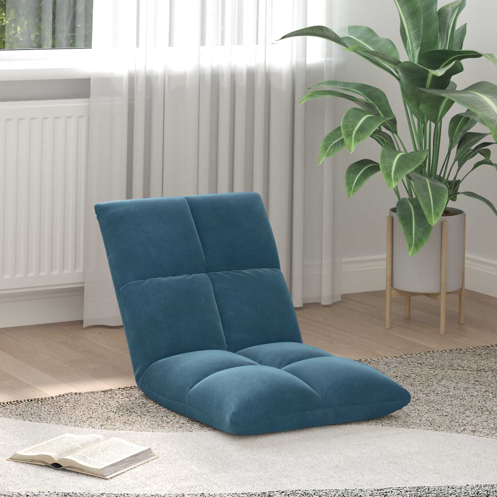 Vloerstoel Blauw 50 x 61 x 57 cm Fluweel