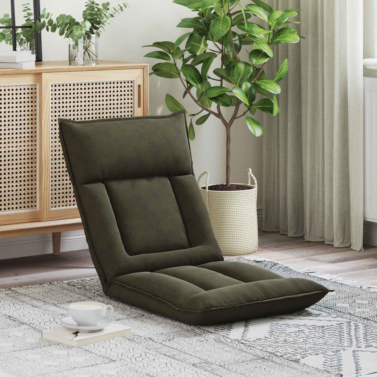 Vloerstoel Legergroen 55 x 61 x 70 cm Stof