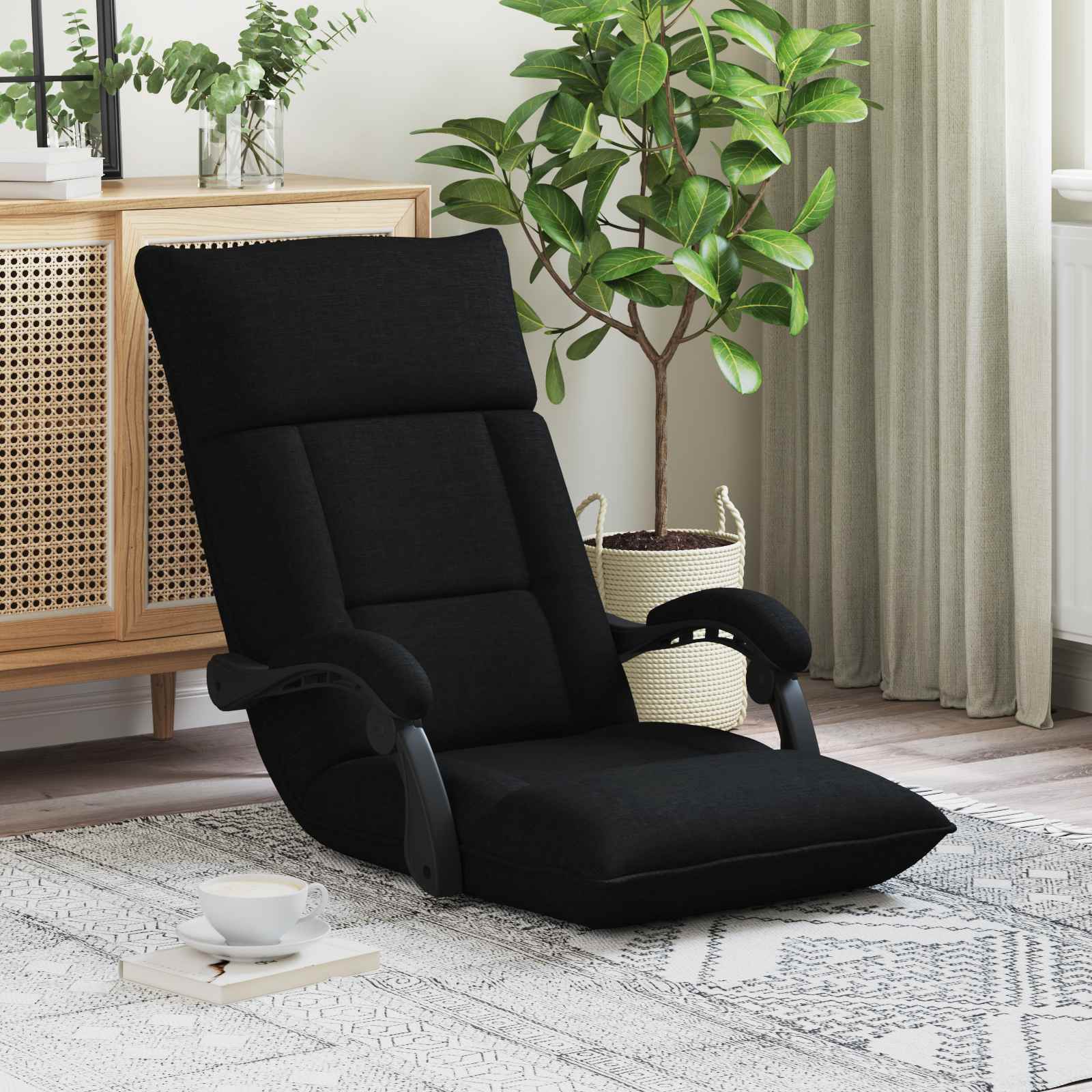 Vloerstoel Zwart 66 x 66 x 80 cm Stof
