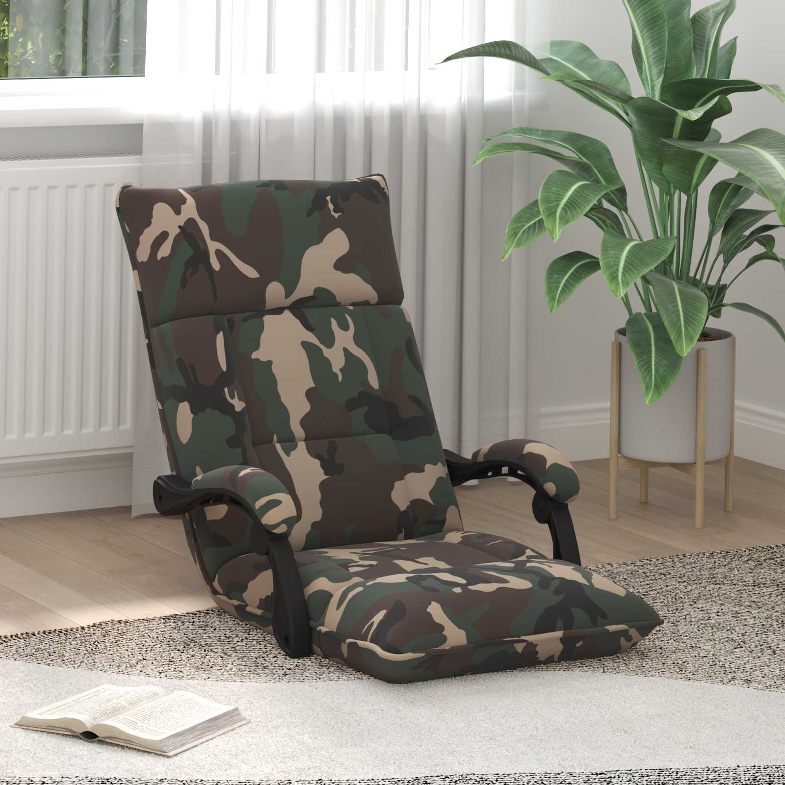 Vloerstoel Legergroen 66 x 66 x 80 cm Stof – afbeelding 1