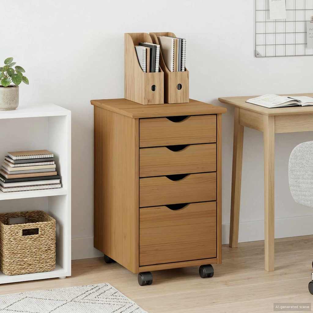 Rolkast met wiel MOSS Honingbruin 34 x 39 x 56 cm