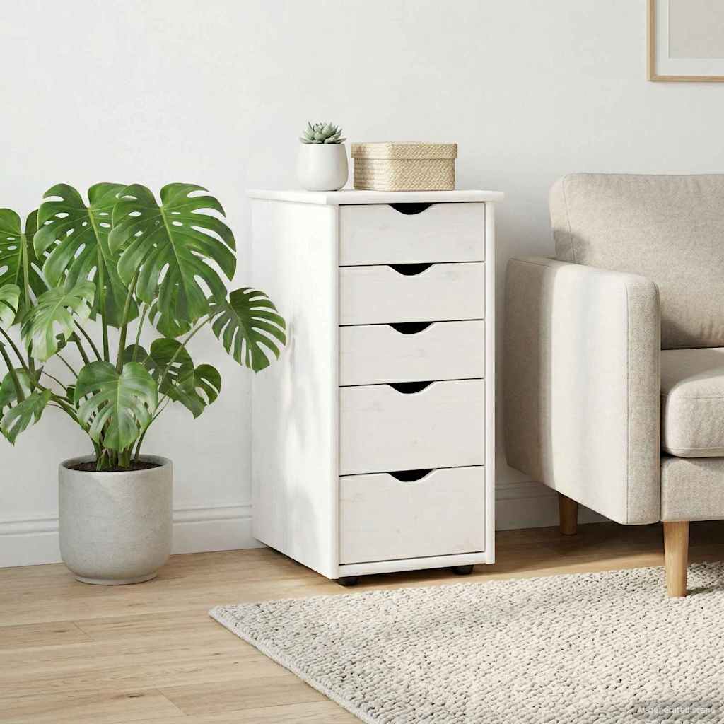 Kast Wit 34 x 39 x 61,5 cm Massief Vurenhout