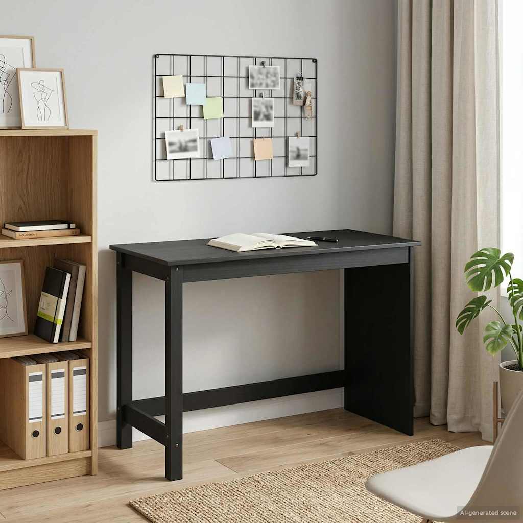 Bureau Zwart 112 x 50 x 75 cm Massief Vurenhout