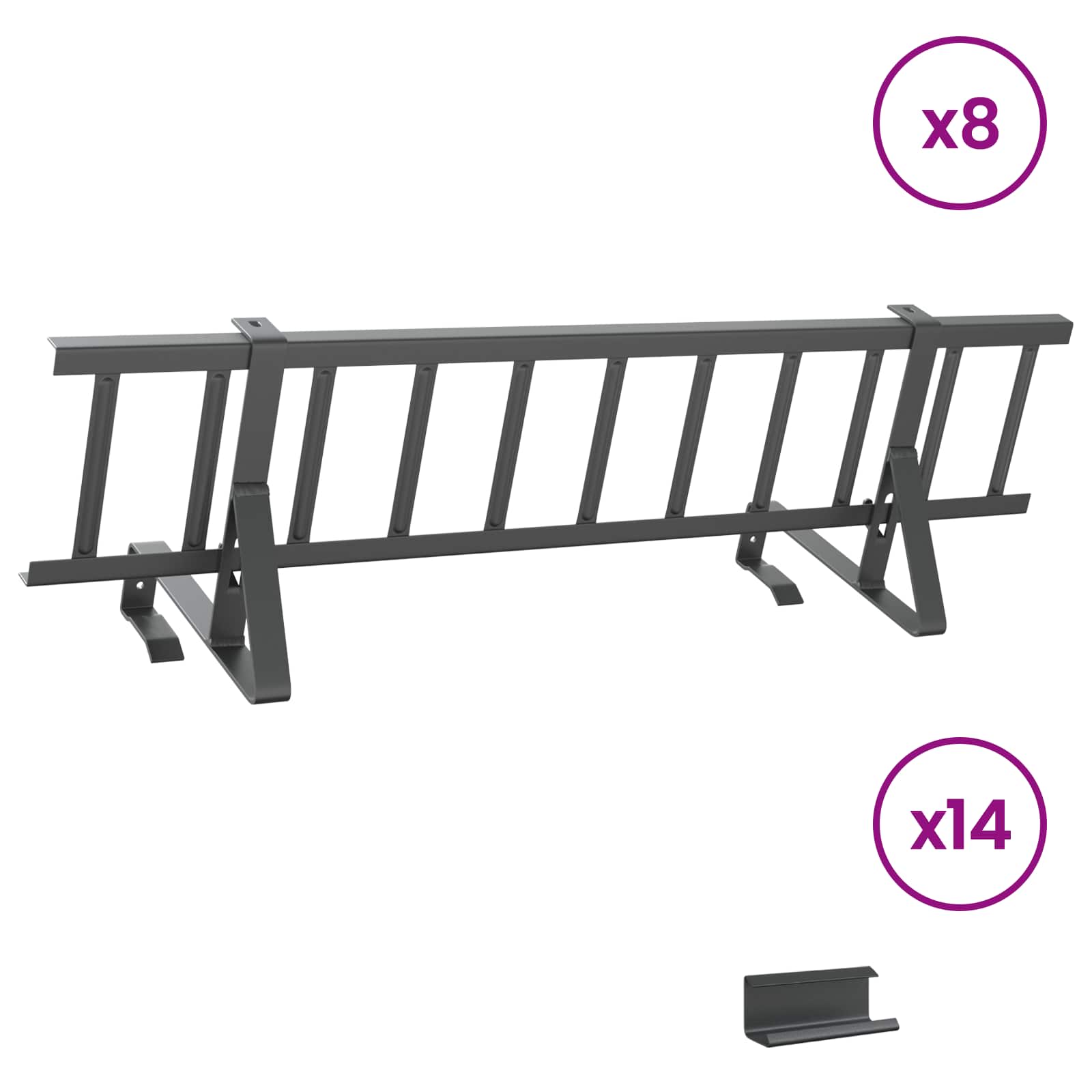 Dak sneeuwbeugel Antraciet 800 x 29,5 x 34,5 cm Staal – afbeelding 3