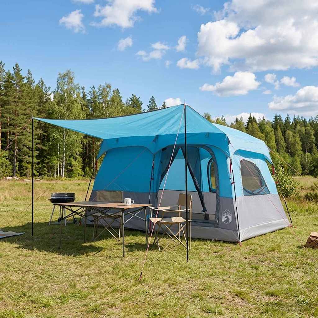 Gezinstent met dak Blauw 380 x 260 x 190 cm Polyester