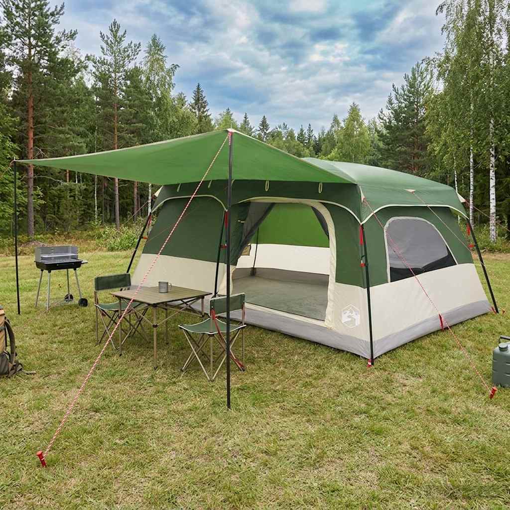 Gezinstent met dak Groen 500 x 400 x 230 cm Polyester en staal