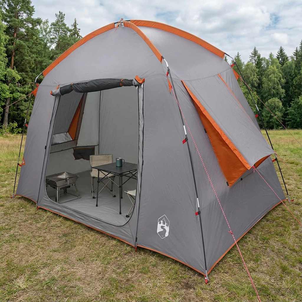 Huisje Tent Grijs en Oranje 210 x 210 x 138 cm Polyester