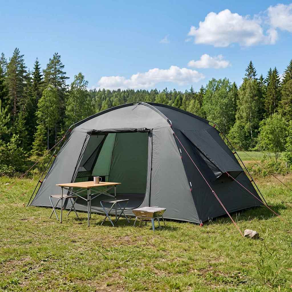 Huisje Tent met dak Legergroen 400 x 210 x 180 cm Polyester