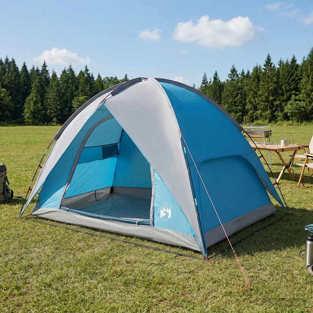 Camping Tent met Regenhoes Waterdicht Blauw 245 x 245 x 149 cm