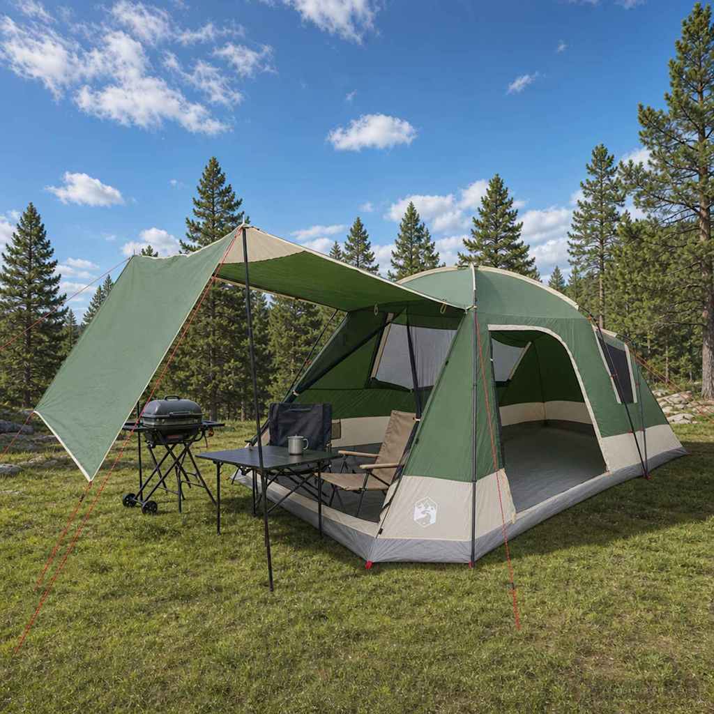 Huisje Tent met dak Groen 12-Persoons Polyester en staal