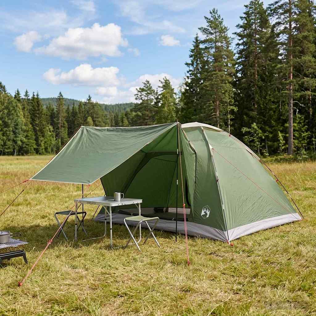 Kamperen tent met dak Groen 6-persoons Polyester en staal
