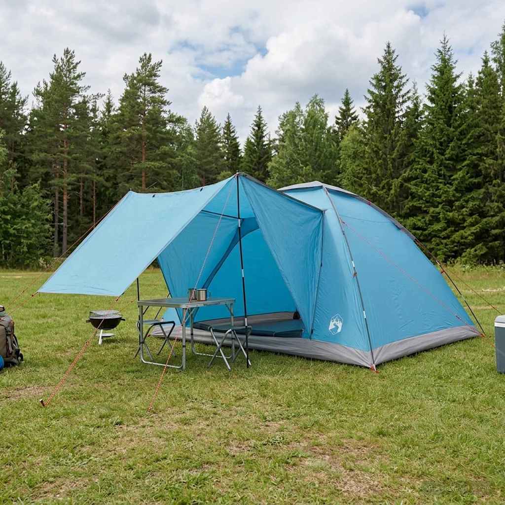 Kamperen tent met dak Blauw 6-persoons Polyester en staal