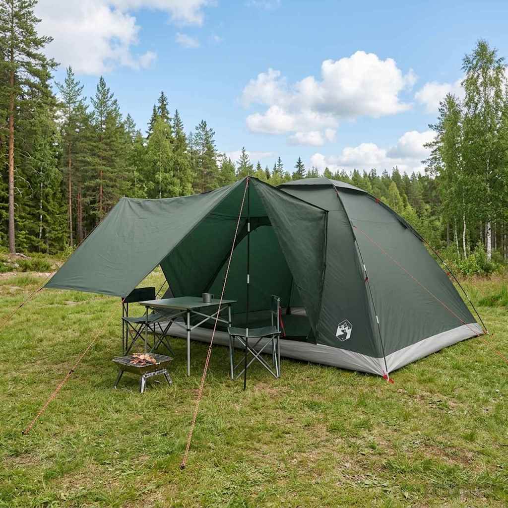 Kamperen tent Legergroen 335 x 275 x 180 cm Polyester en staal