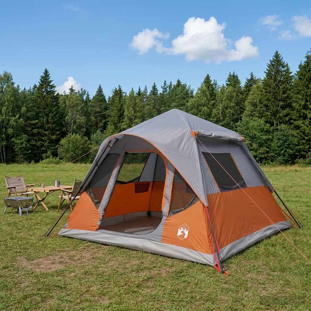 Directe Tent met dak Grijs en Oranje 305 x 275 x 190 cm