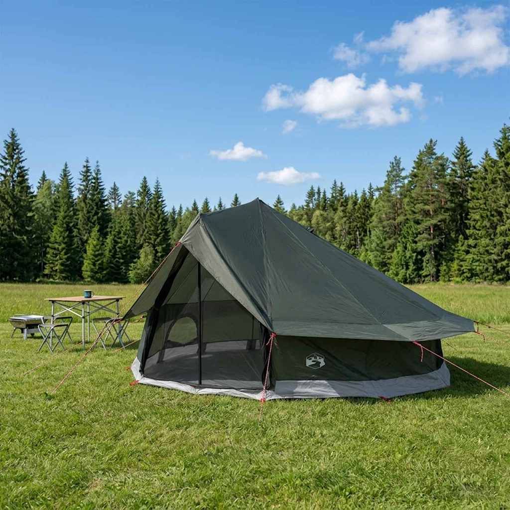 Tipi Tent Legergroen 800 x 800 x 430 cm Polyester en staal