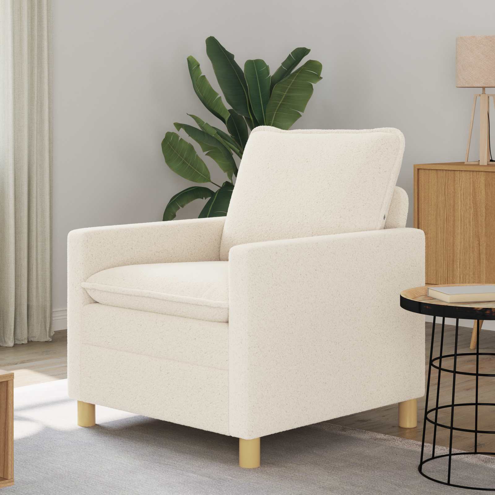 Bank Crèmekleurig 76 x 81 x 87,5 cm Stof – afbeelding 1