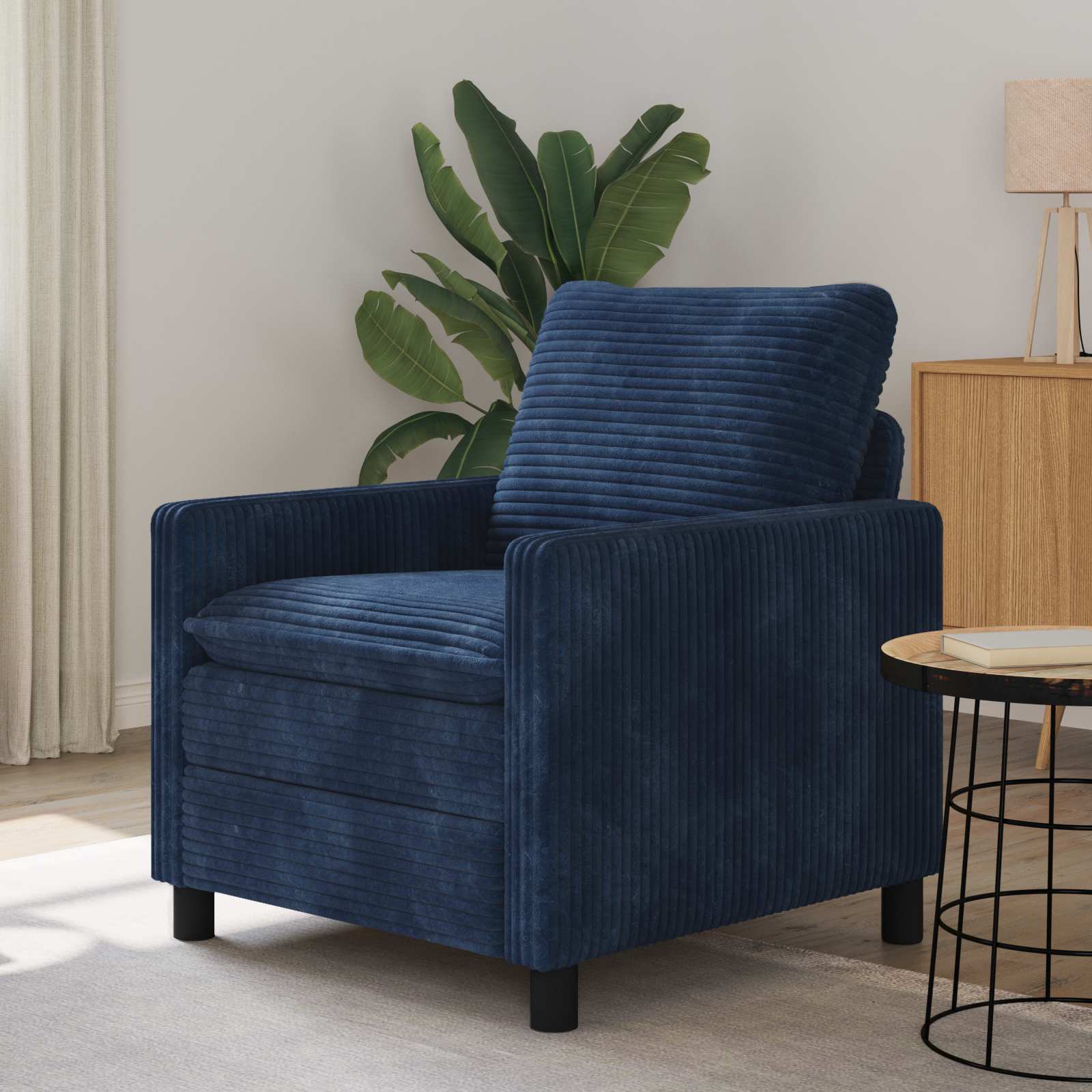 Bank Marineblauw 76 x 81 x 87,5 cm Polyester – afbeelding 1