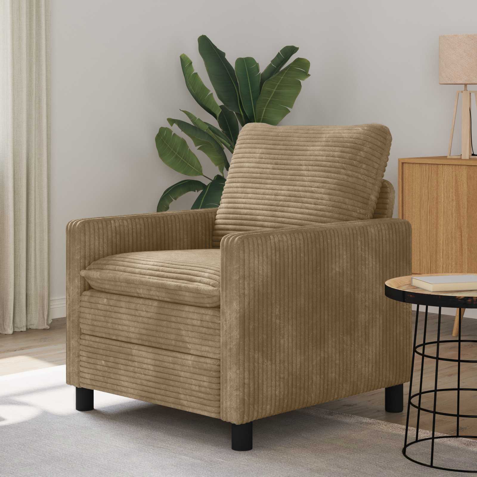 Bank Taupe 76 x 81 x 87,5 cm Polyester – afbeelding 1