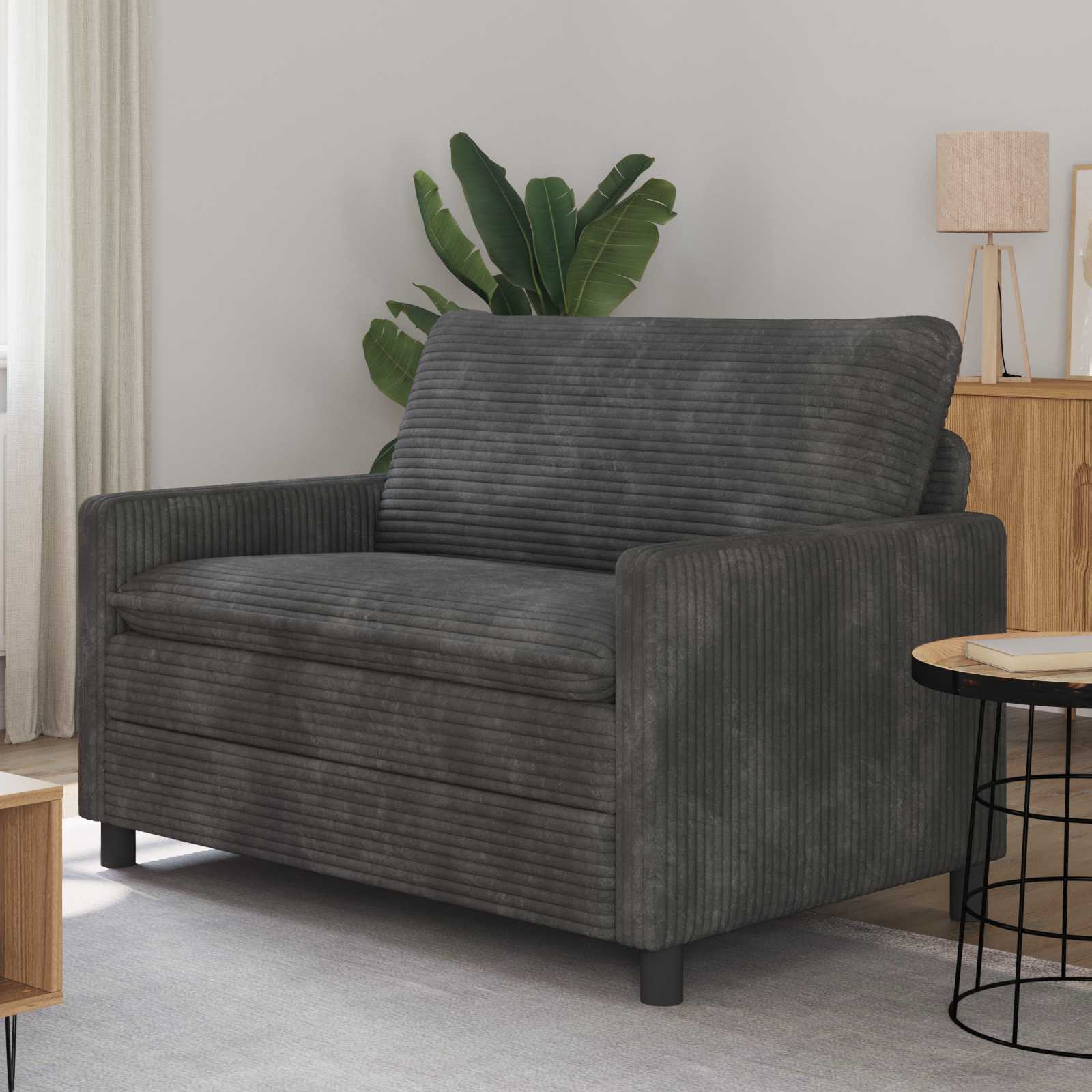 Bank Donkergrijs 126 x 81 x 87,5 cm Polyester – afbeelding 1