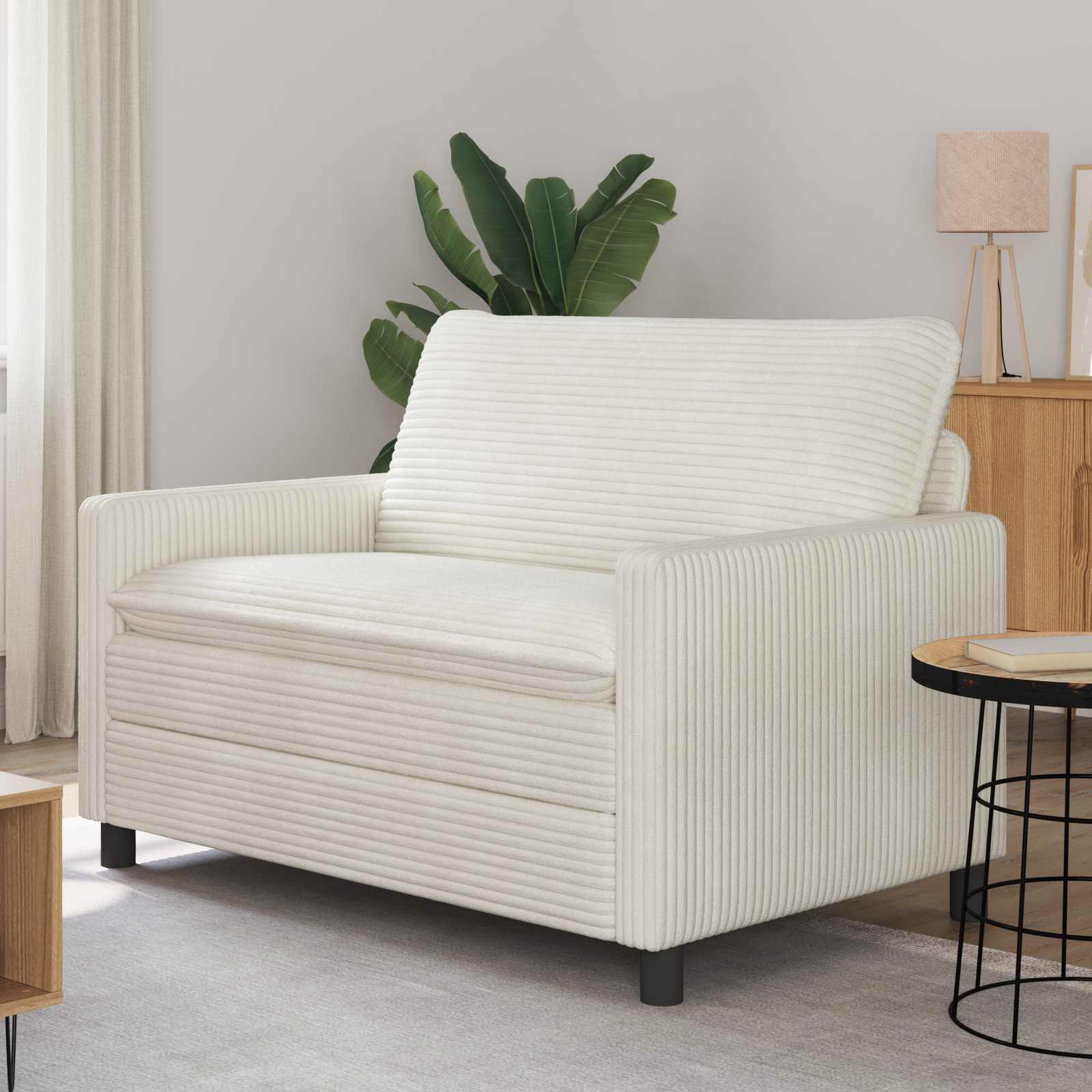 Bank Crèmekleurig 126 x 81 x 87,5 cm Polyester – afbeelding 1