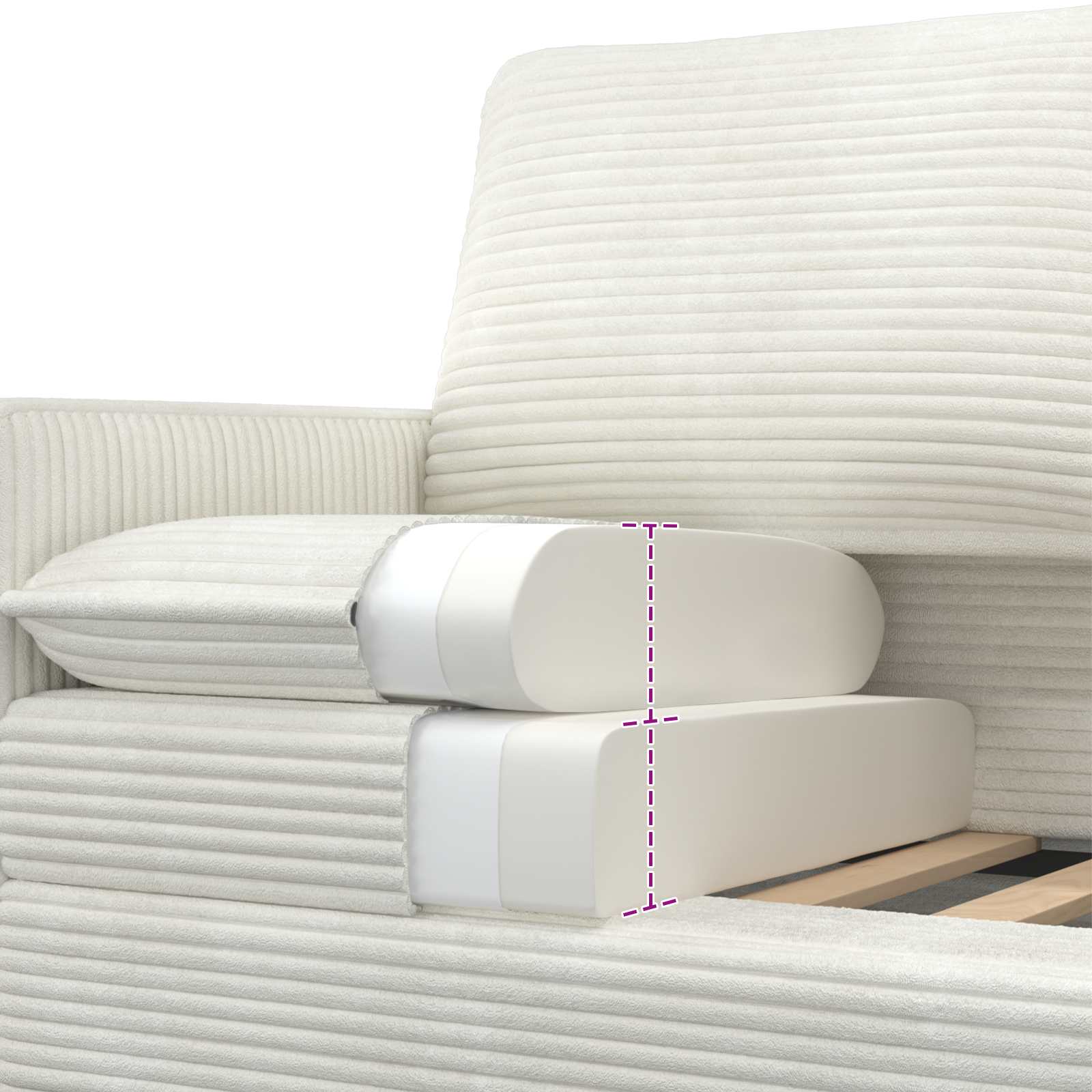 Bank Crèmekleurig 126 x 81 x 87,5 cm Polyester – afbeelding 7