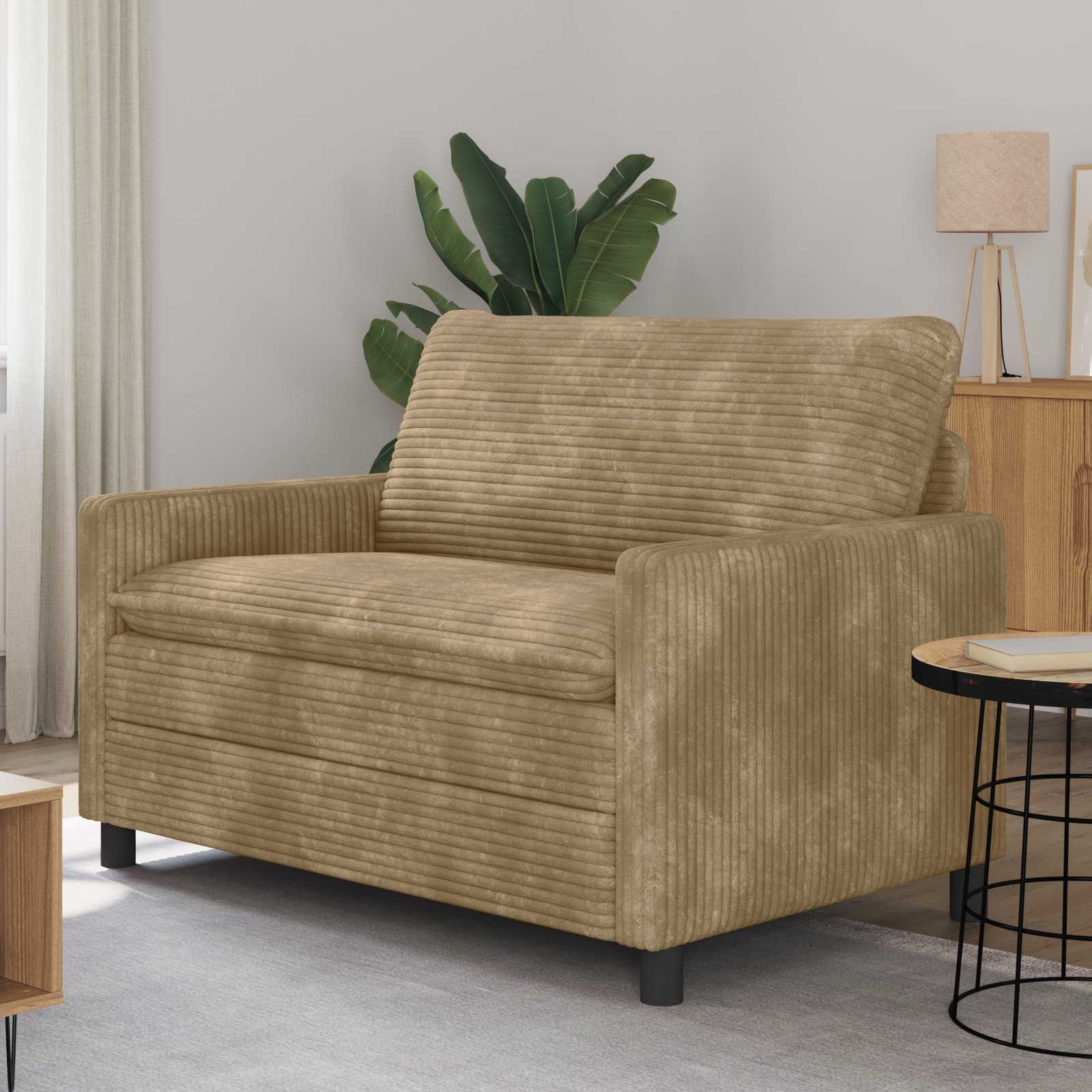 Bank Taupe 126 x 81 x 87,5 cm Polyester – afbeelding 1