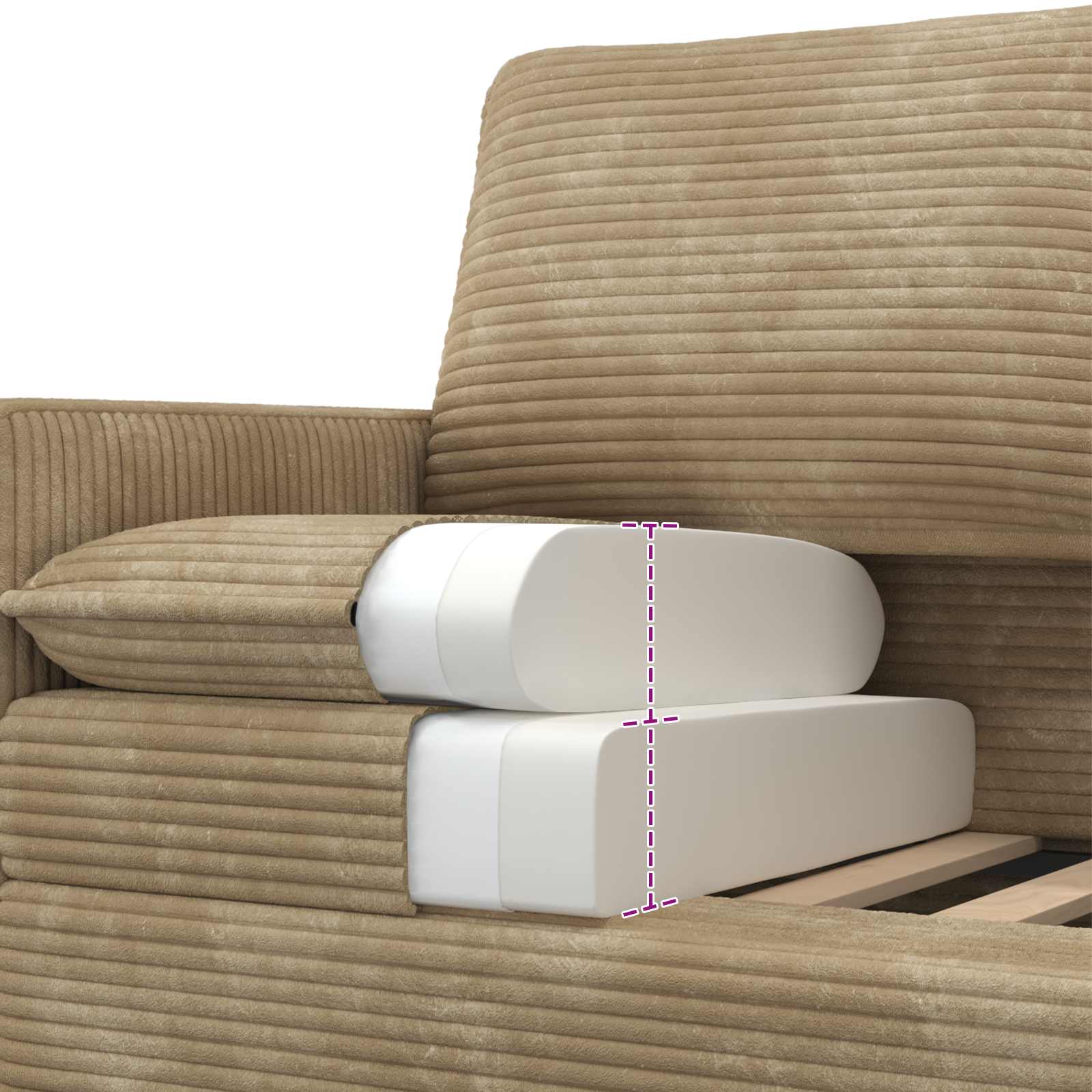 Bank Taupe 126 x 81 x 87,5 cm Polyester – afbeelding 7