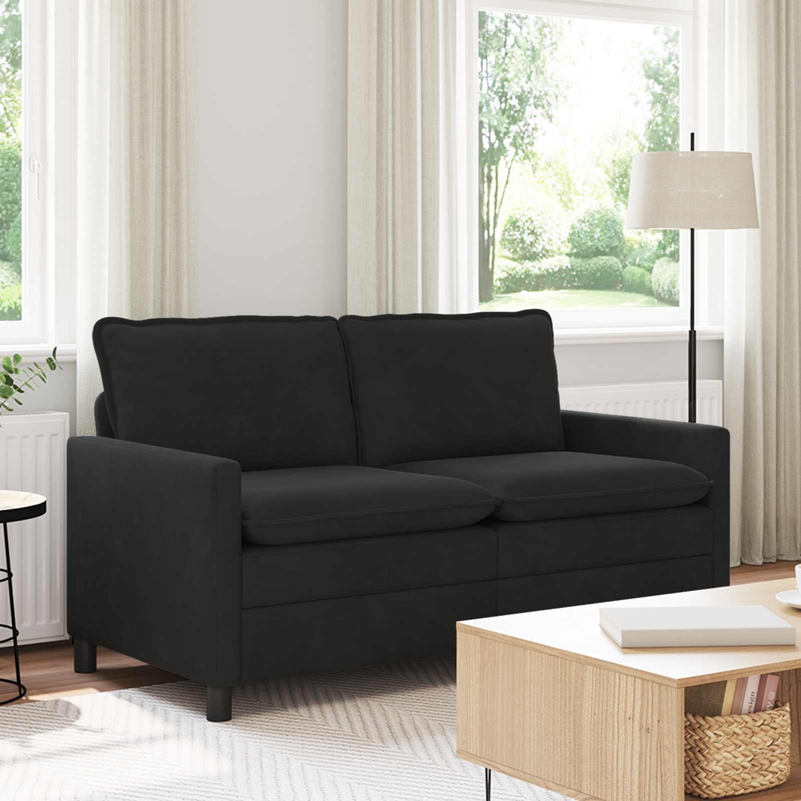 Bank Zwart 156 x 81 x 87,5 cm Fluweel