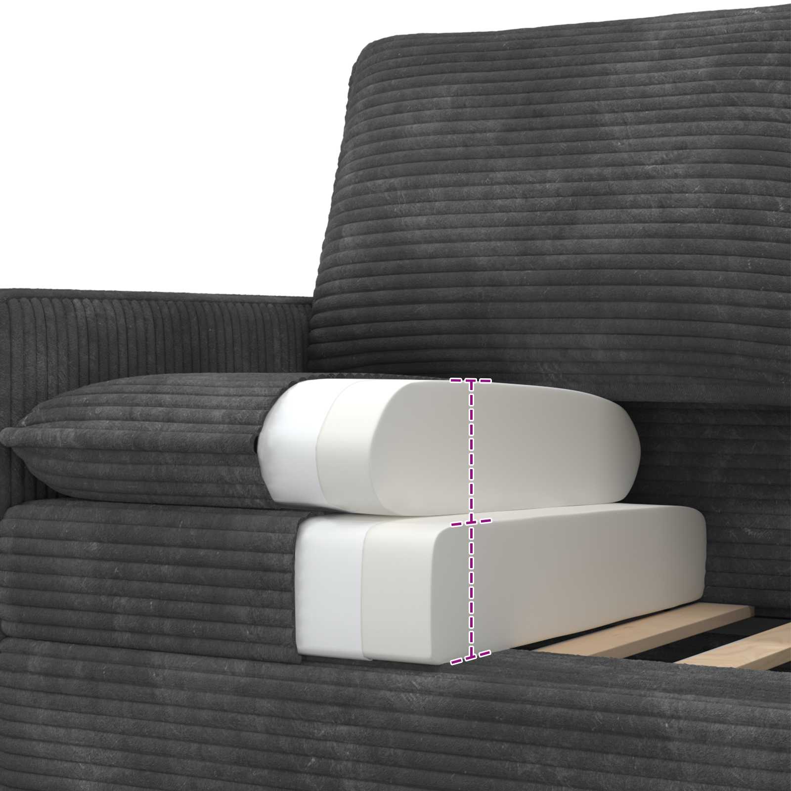 Bank Donkergrijs 156 x 81 x 87,5 cm Polyester – afbeelding 7