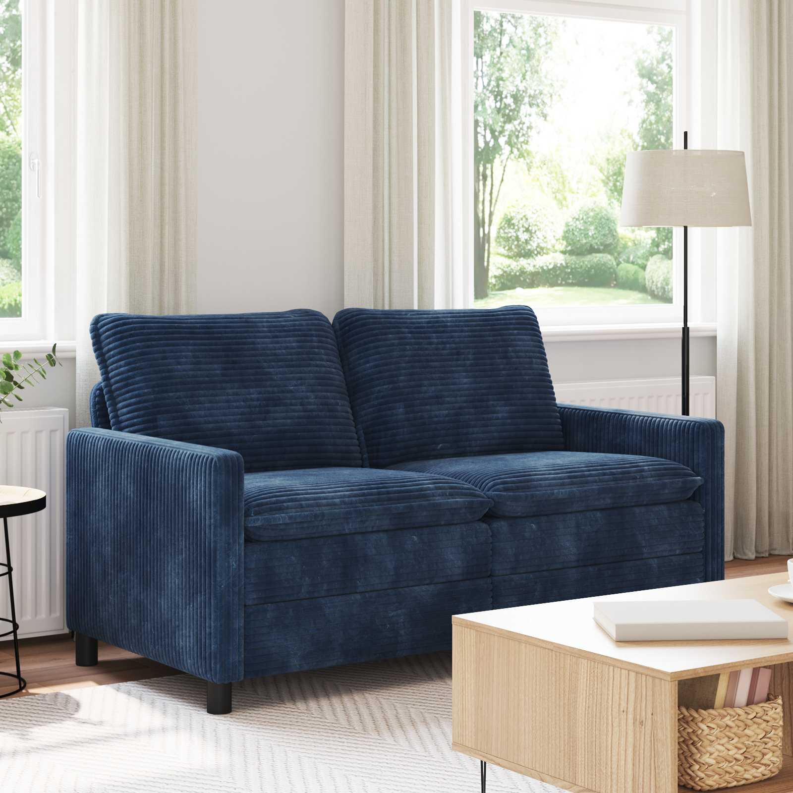 Bank Marineblauw 156 x 81 x 87,5 cm Polyester – afbeelding 1