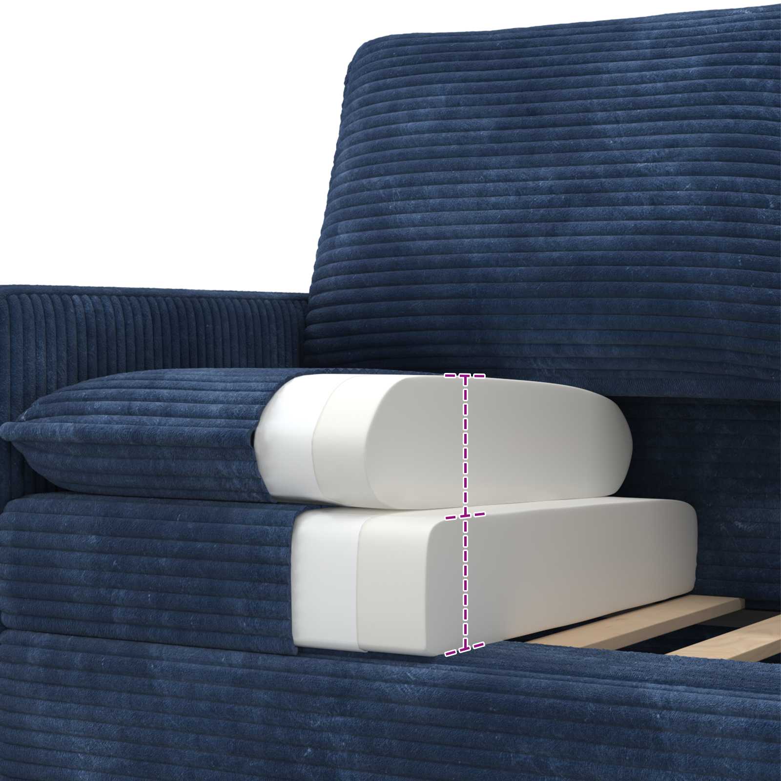 Bank Marineblauw 156 x 81 x 87,5 cm Polyester – afbeelding 7