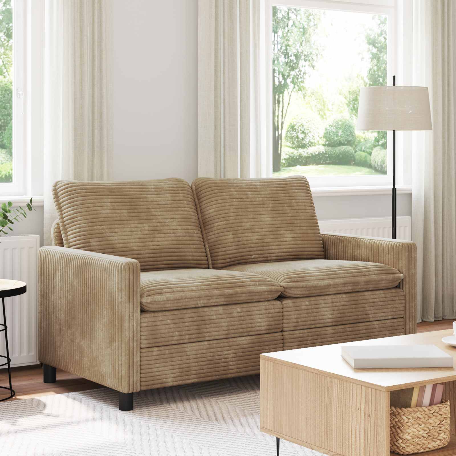 Bank Taupe 156 x 81 x 87,5 cm Polyester – afbeelding 1