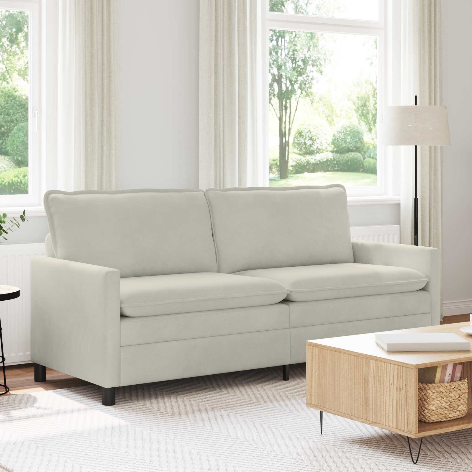 Bank Crèmekleurig 196 x 81 x 87,5 cm Fluweel