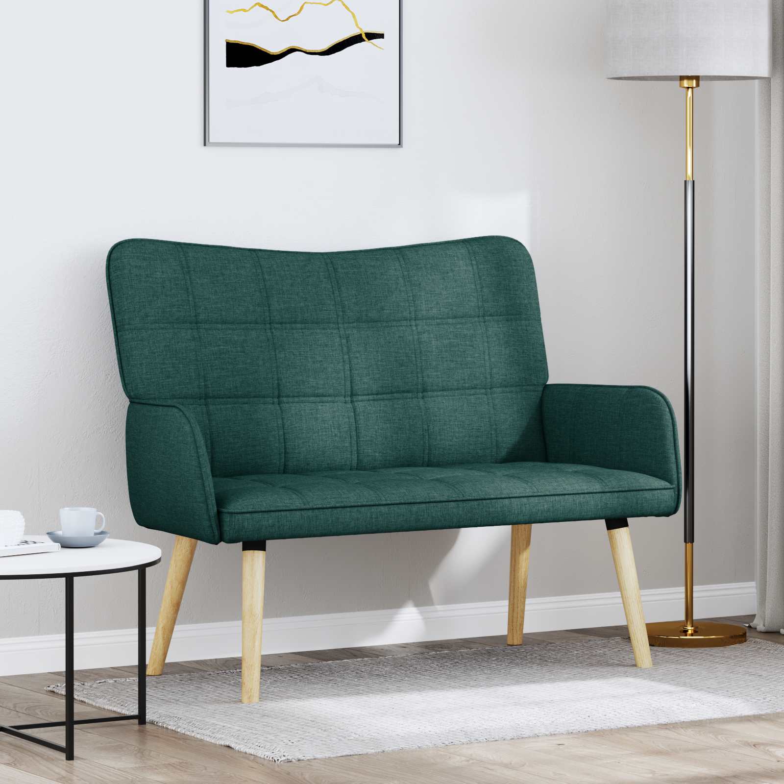 Twee Persoons Sofa Donkergroen 115 x 61 x 87 cm Stof
