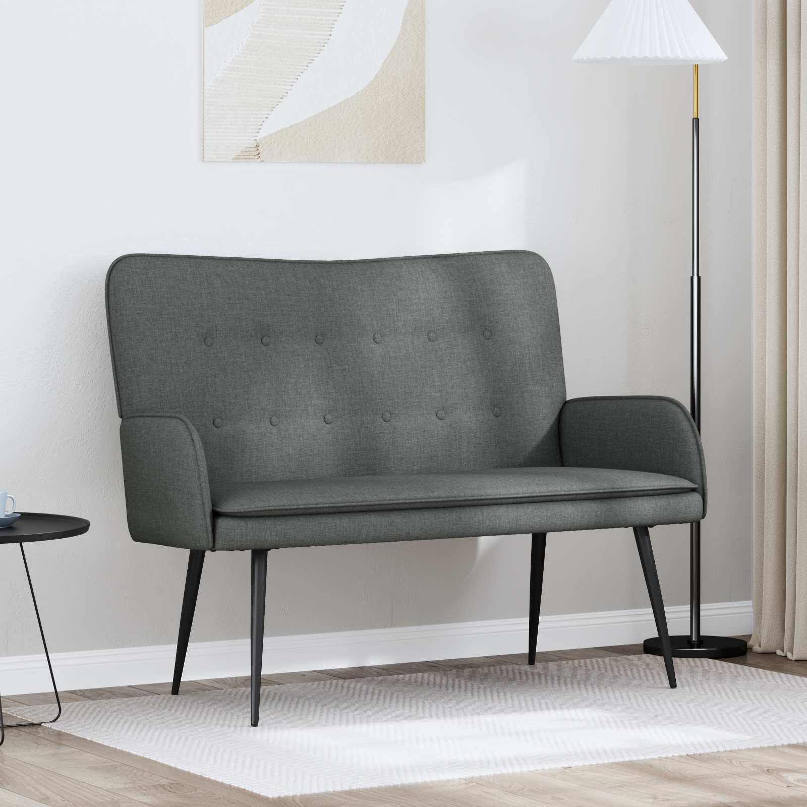 2-Zits Sofa Donkergrijs 115 x 61 x 87 cm Stof – afbeelding 1