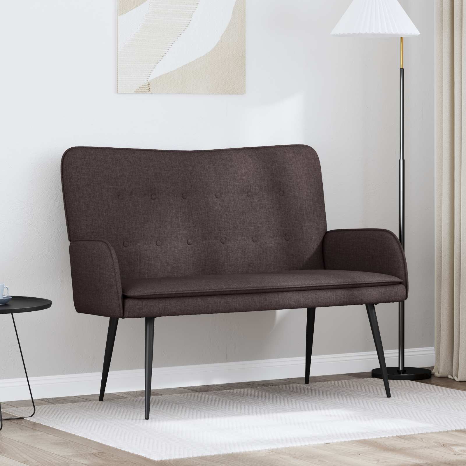 2-Zits Sofa Donkerbruin 115 x 61 x 87 cm Stof – afbeelding 1