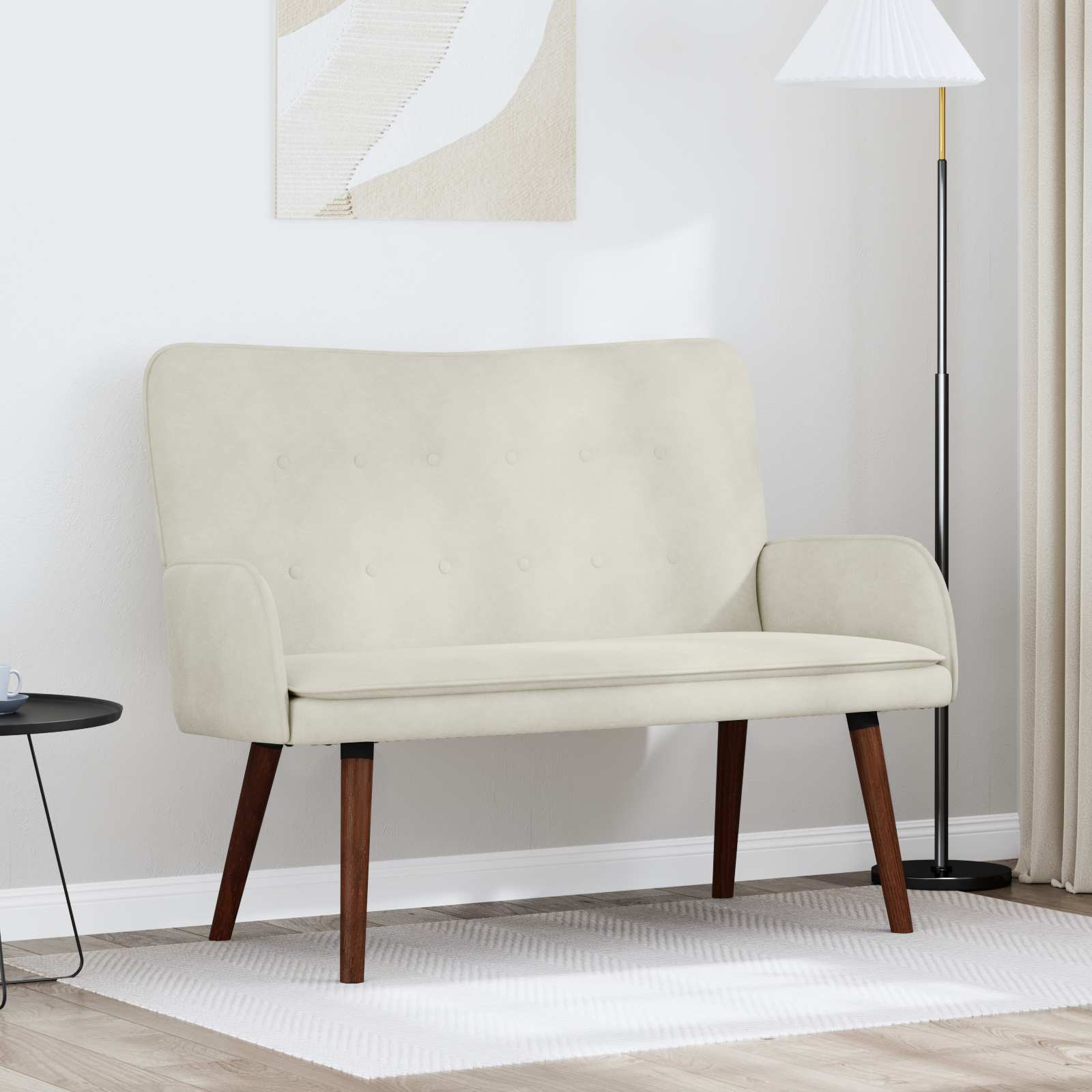 Twee Persoons Sofa Crème 115 x 61 x 87 cm Fluweel