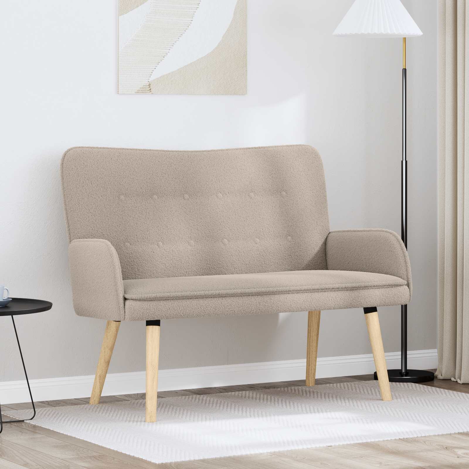 2-Zits Sofa Lichtgrijs 115 x 61 x 87 cm Bouclé